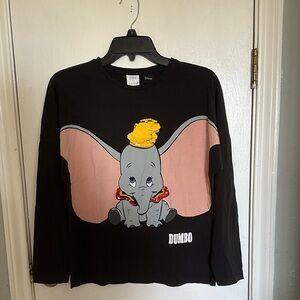 Disney Dumbo Black Long Sleeve Sequin Kids Shirt